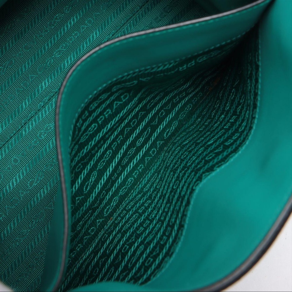 Prada Saffiano Small Monochromatic Shoulder Bag Teal - Picture 8 of 10